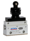AIRTAC MANUAL VALVES, CM3 SERIES VERTICAL TYPE&lt;BR&gt;COMPACT 3 WAY 2 POSITION N.C. , M5 PORTS